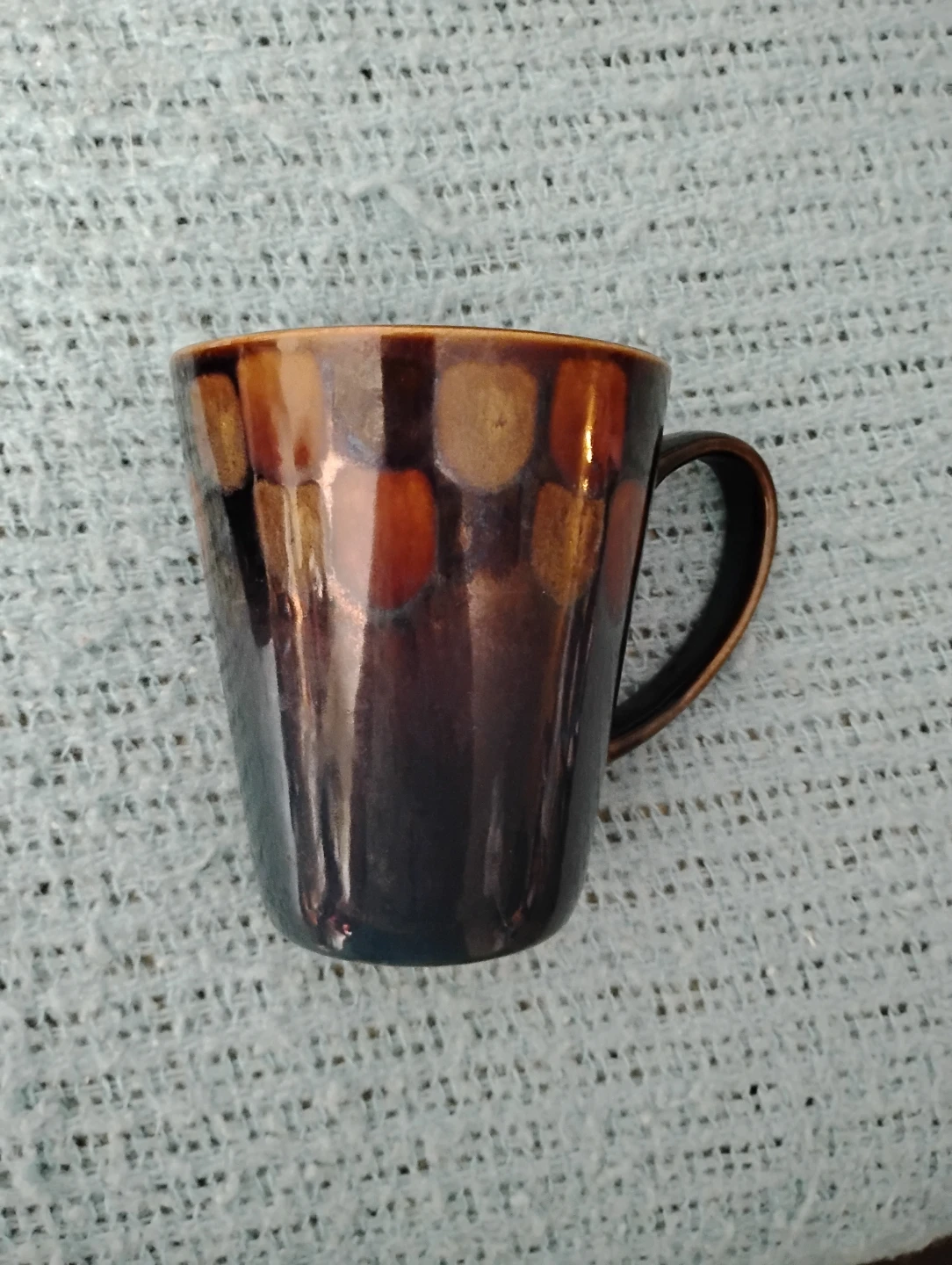 NEW!! GORGEOUS BRONZE-BLUE SHIMMER GLAZED POTTERY MUGS - photo 2