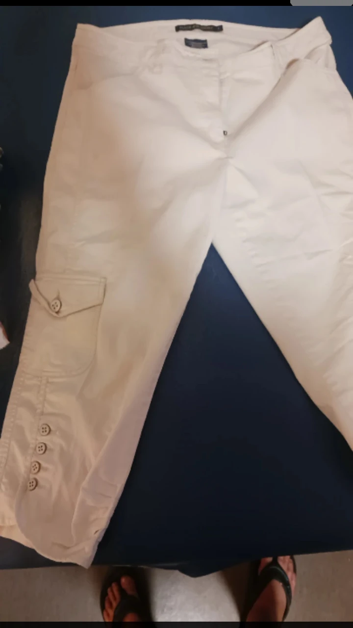 Cream Capris with Button Detail - photo 2