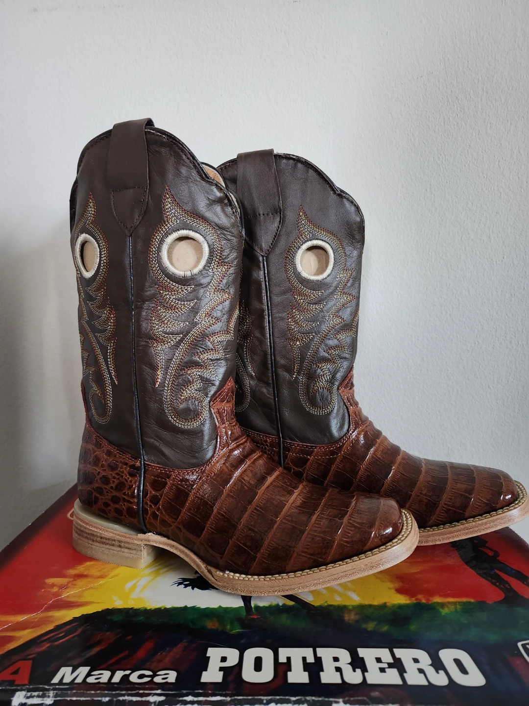 Potrero Brown Crocodile Cowboy Boots