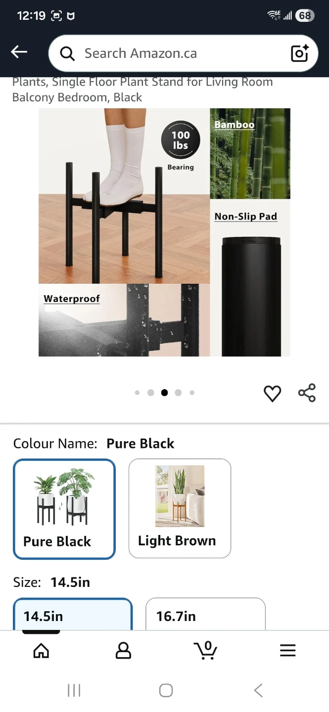 Four Black Plant Stand - 14.5in - photo 2