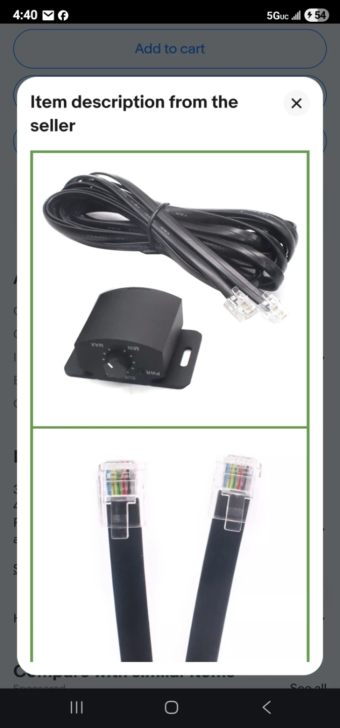Subwoofer Level Control Knob with Cable - photo 4