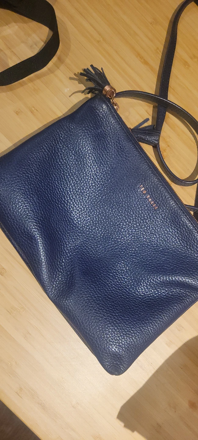 Ted Baker Navy Leather Crossbody Bag