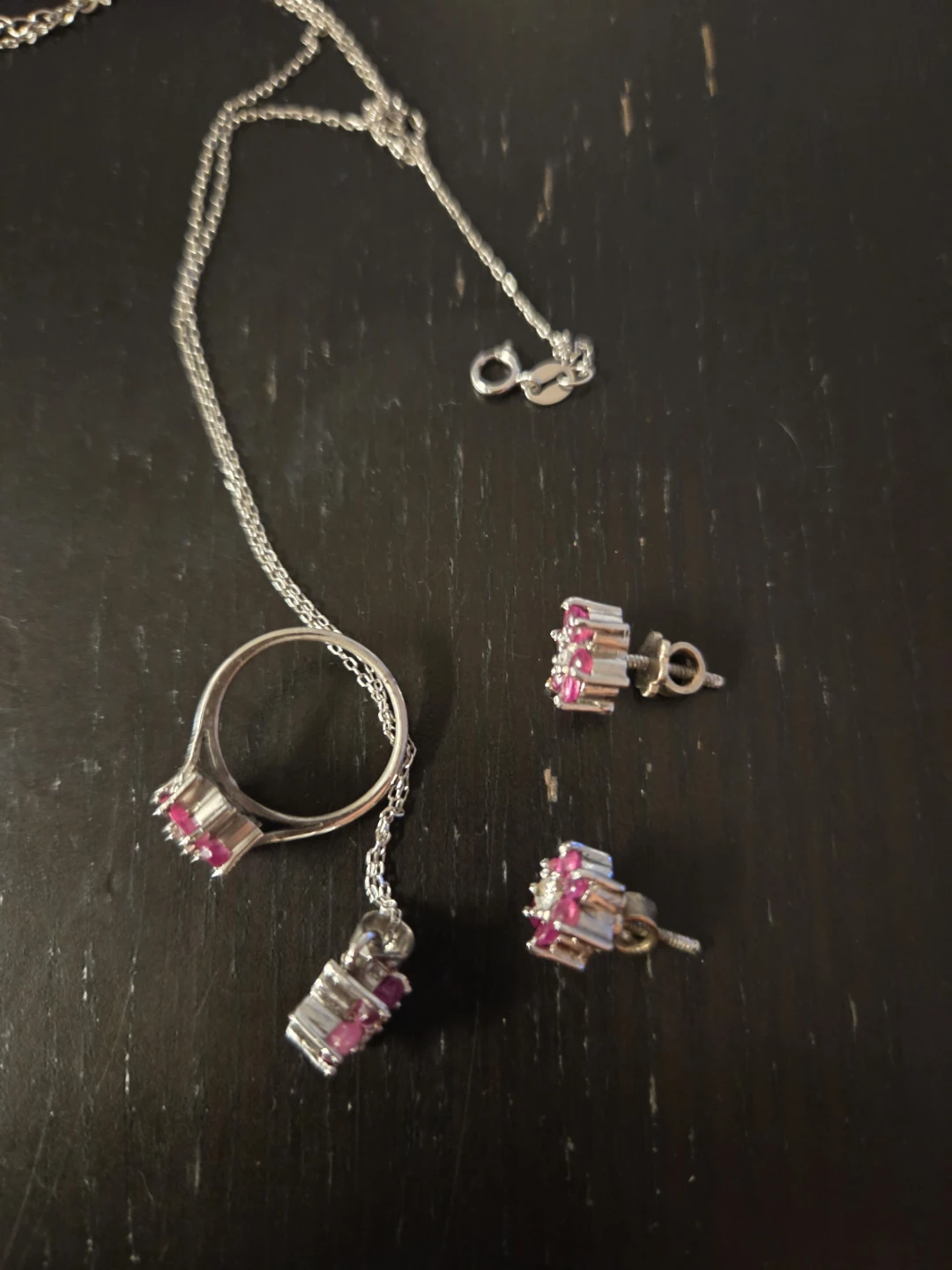 Flower Pendant Necklace and Stud Earrings Set - photo 3