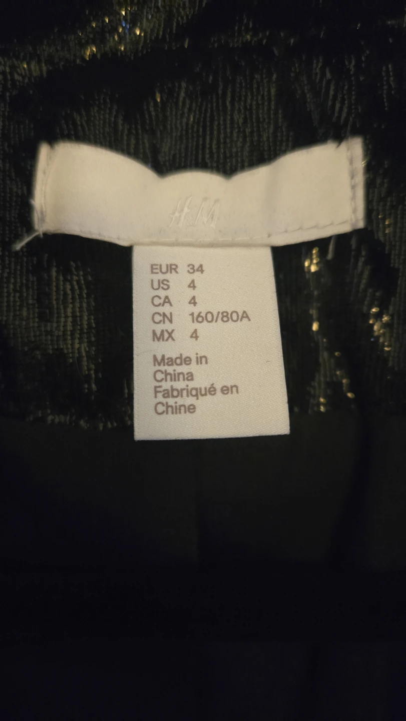 H&M Black Sparkly Velvet Blazer - Size US 4 - photo 4