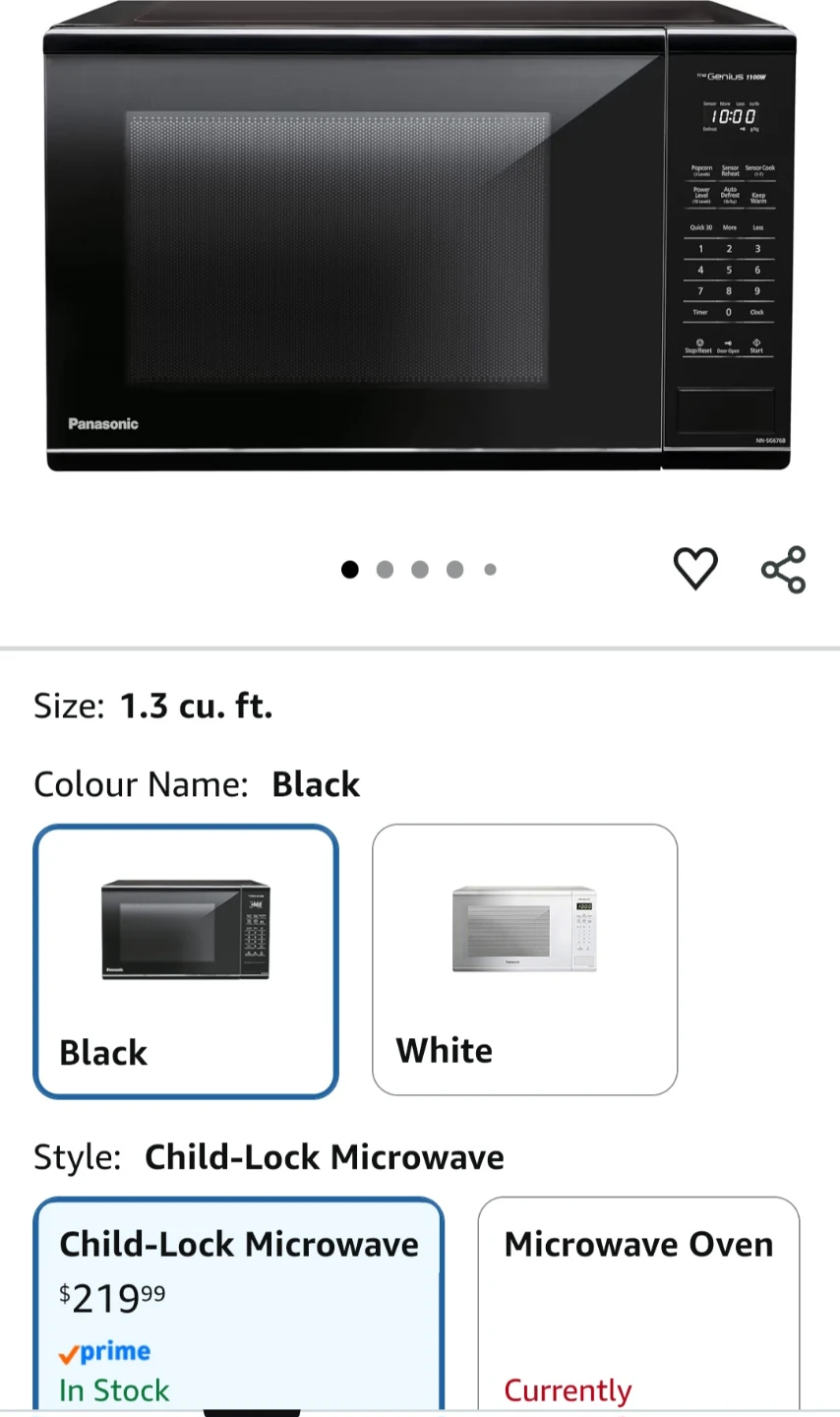 Panasonic Mid Size 1100 W 1.3 Cu Microwave - photo 2