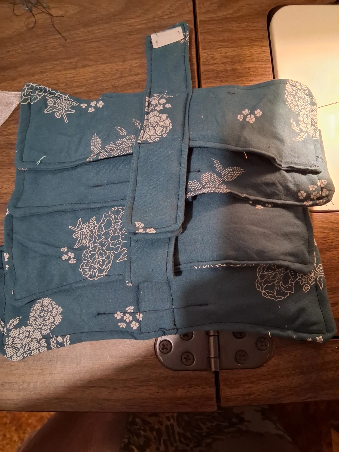 Teal Floral Fabric menstrual pads set of 4