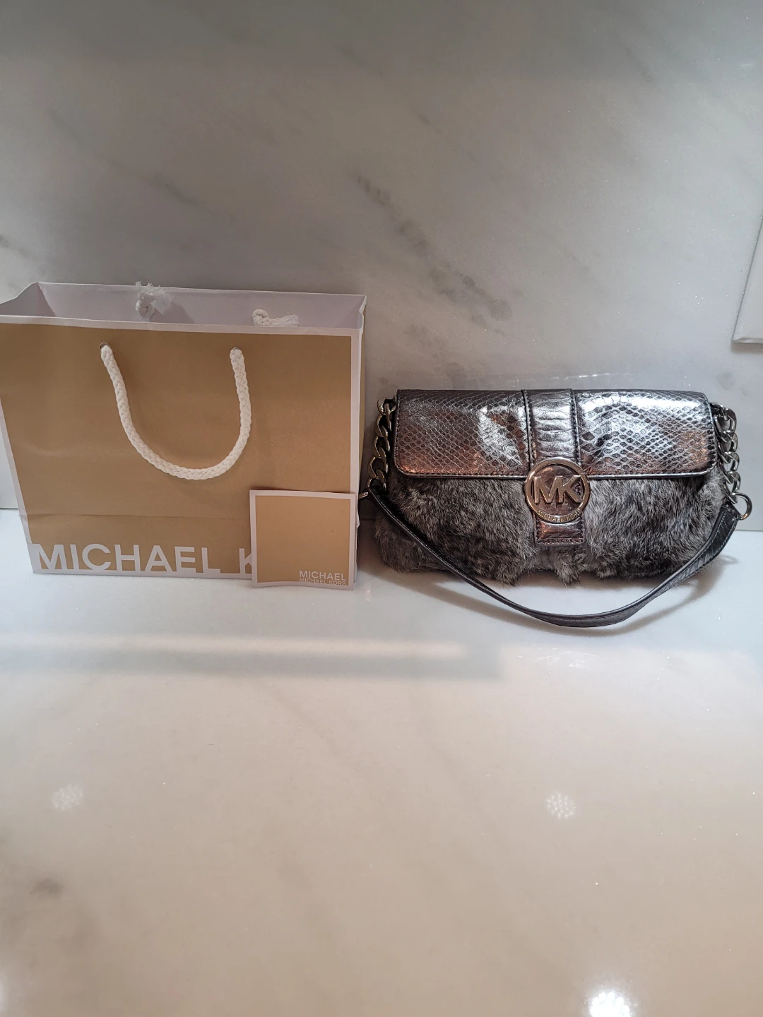 Michael Kors Fur & Leather Handbag