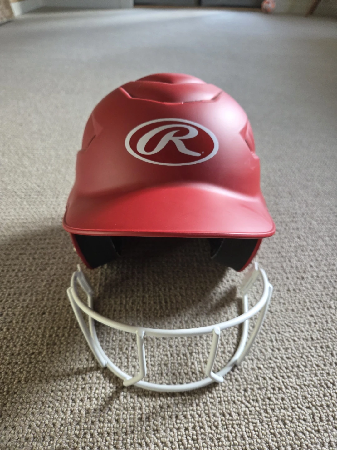 Rawlings Youth Red Baseball Batting Helmet with Facemask - photo 2