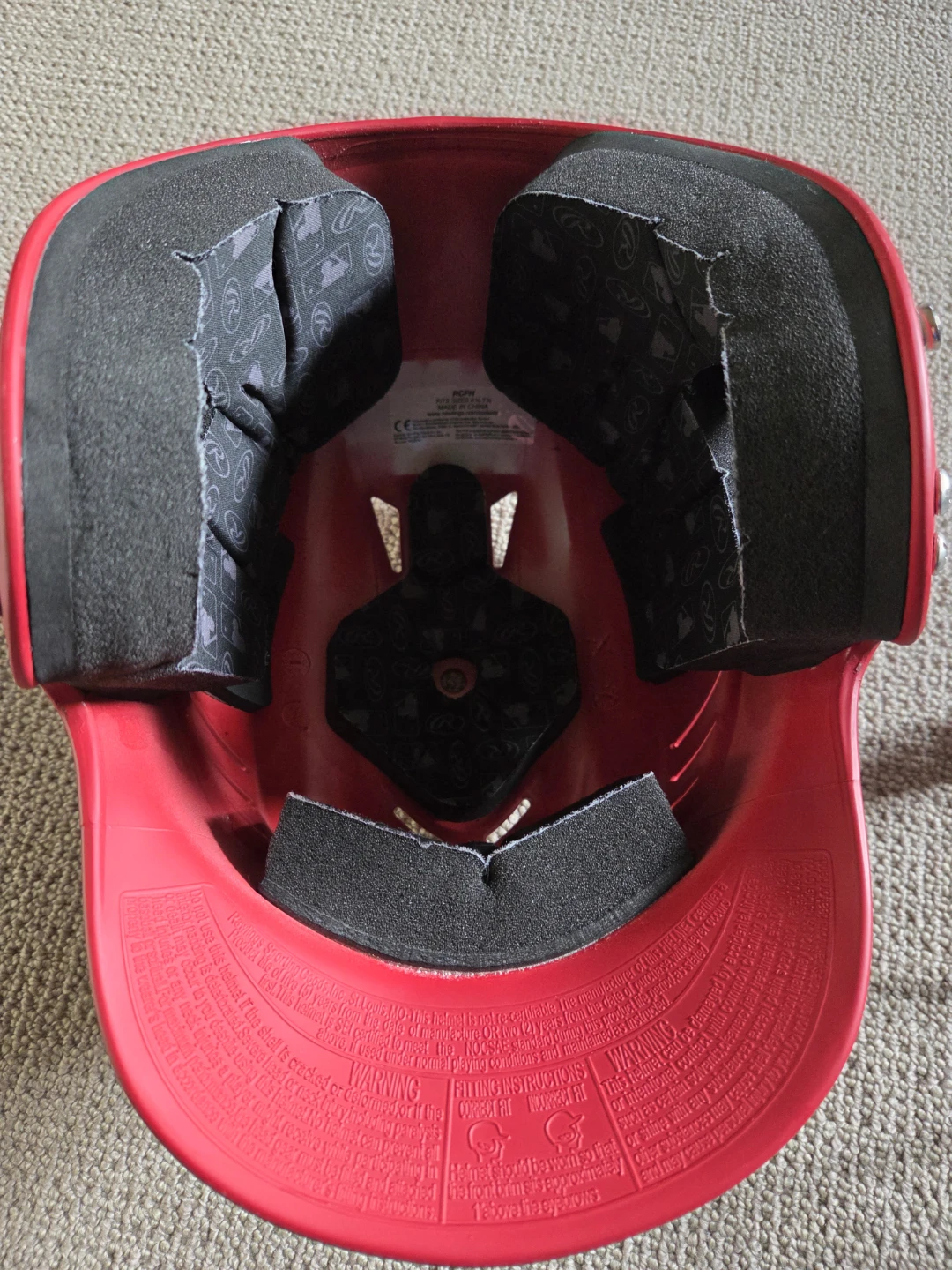 Rawlings Youth Red Baseball Batting Helmet with Facemask - photo 3