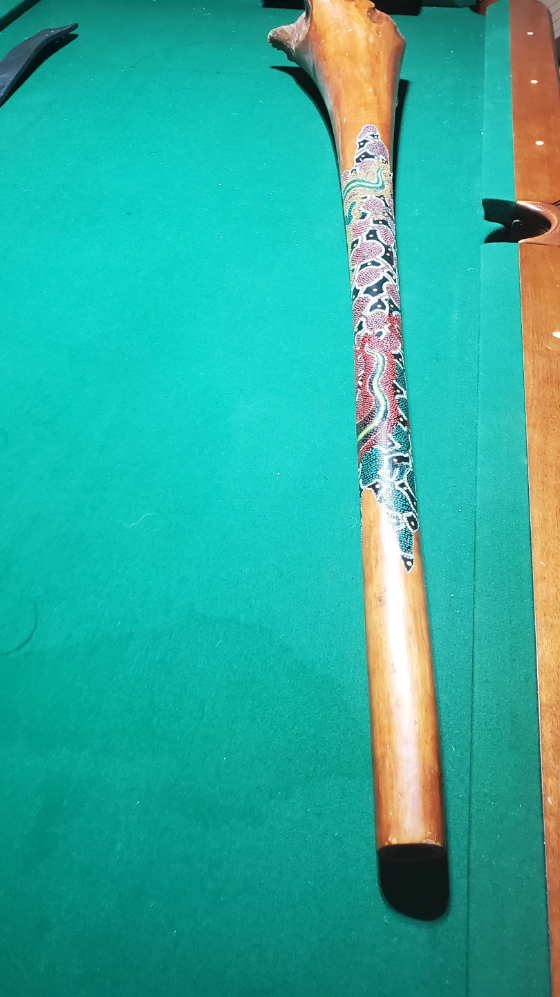 Hand-Painted Wooden Didgeridoo - photo 2