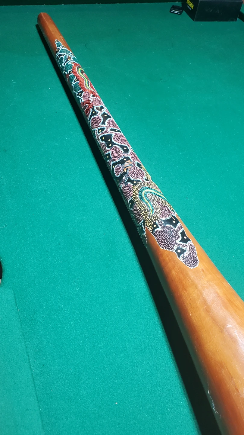 Hand-Painted Wooden Didgeridoo - photo 3