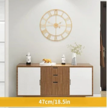 Gold Roman Numeral Decorative Wall Clock - 47cm - photo 2