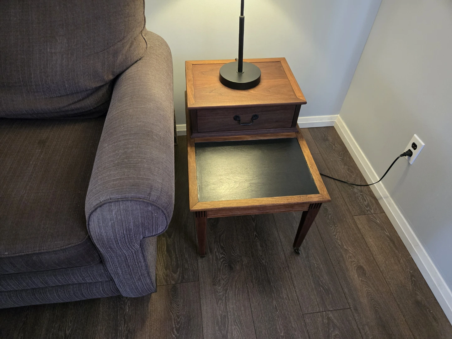 Vintage Wood Coffee Table with Drawer - photo 2