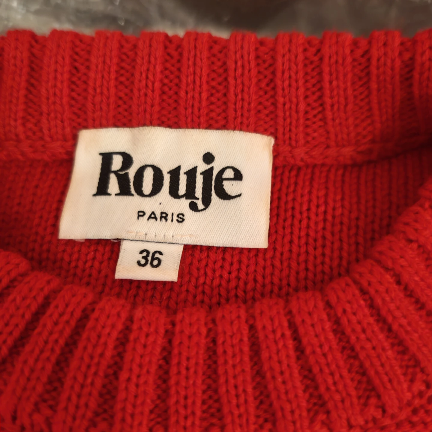 Rouje Paris Red 100% Merino Wool Cable Knit Sweater Size 36 - photo 4