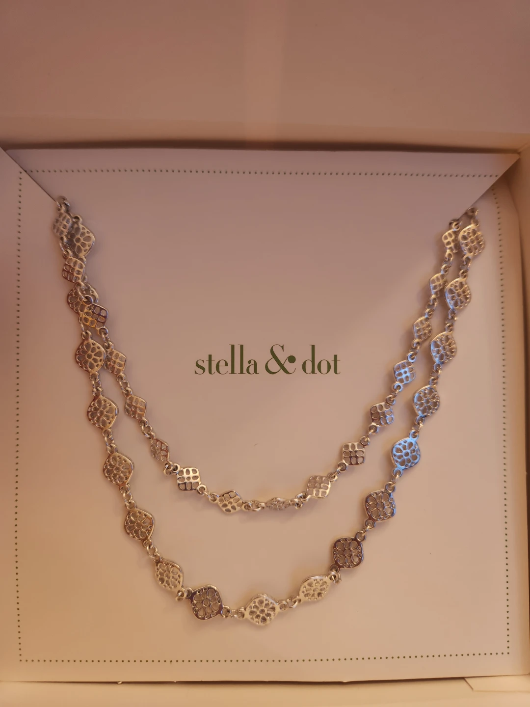 Stella & Dot Silver Tone Layering Necklace