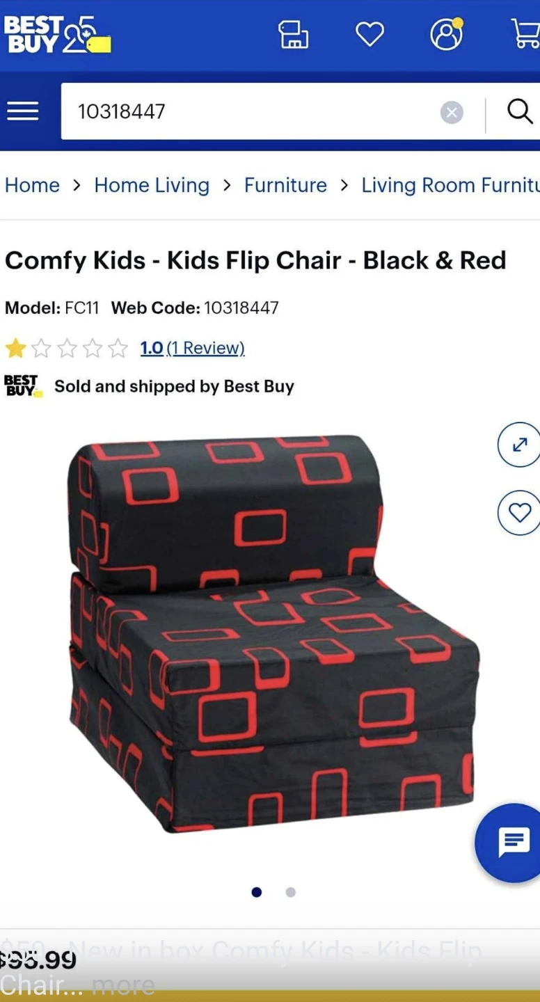 Comfy Kids Flip Chair - Black & Red