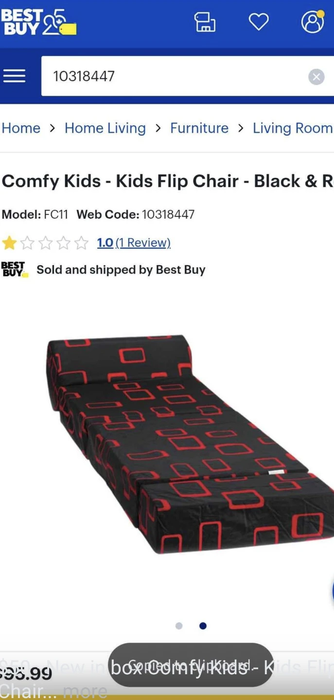 Comfy Kids Flip Chair - Black & Red - photo 2