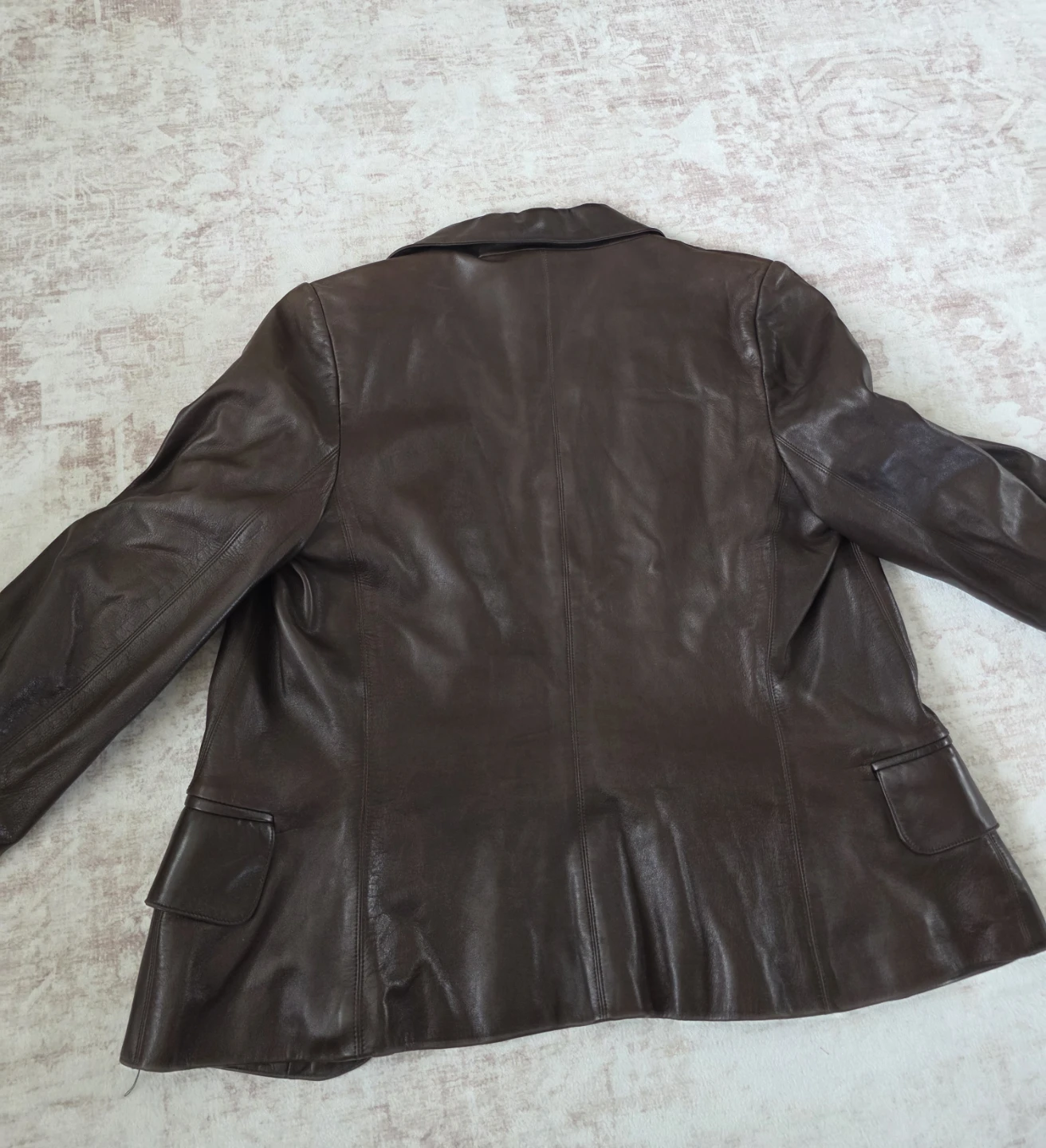 Yves Saint Laurent Rive Gauche Leather Blazer Size 40 Brown - photo 3
