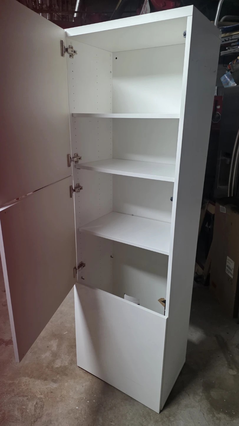 White Tall Cabinet with Doors - photo 2