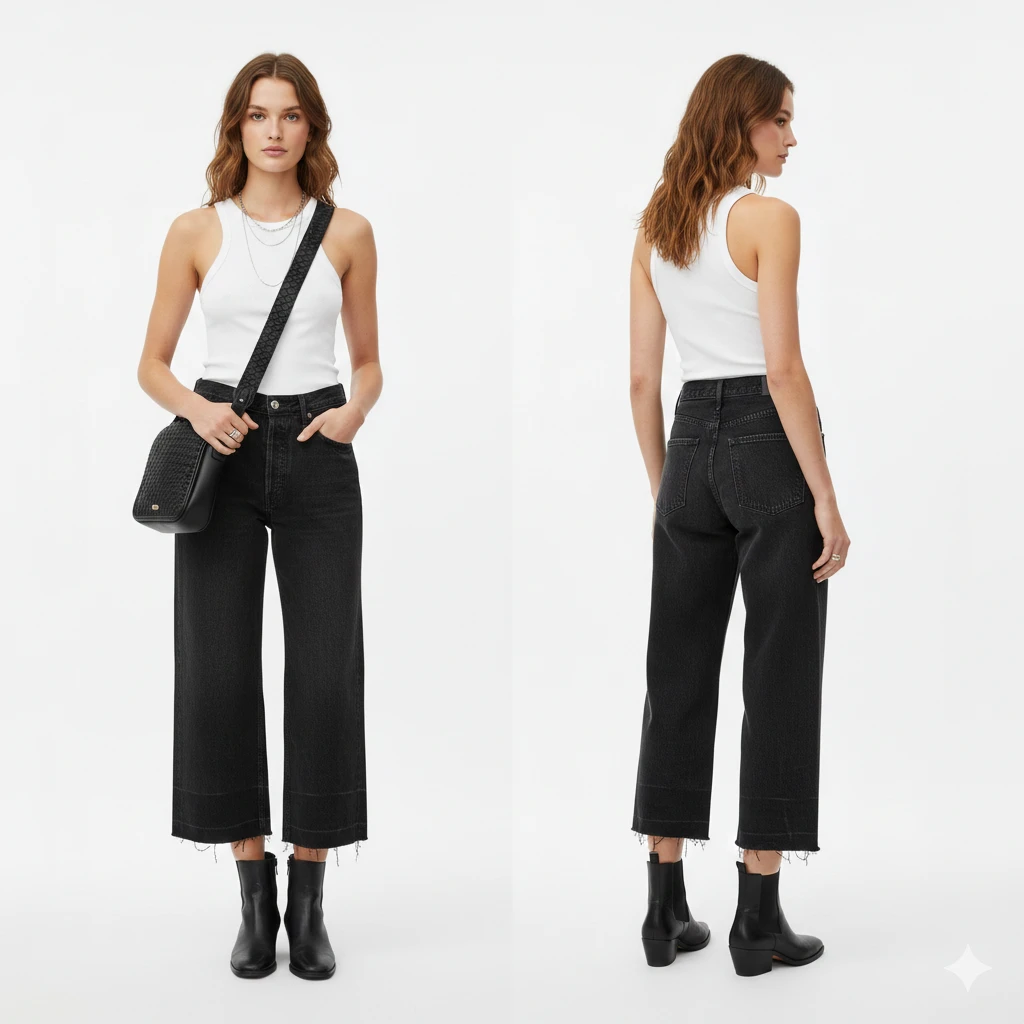 Citizens of Humanity Sacha High Rise Wide Leg Jeans Size 26-27 - photo 4