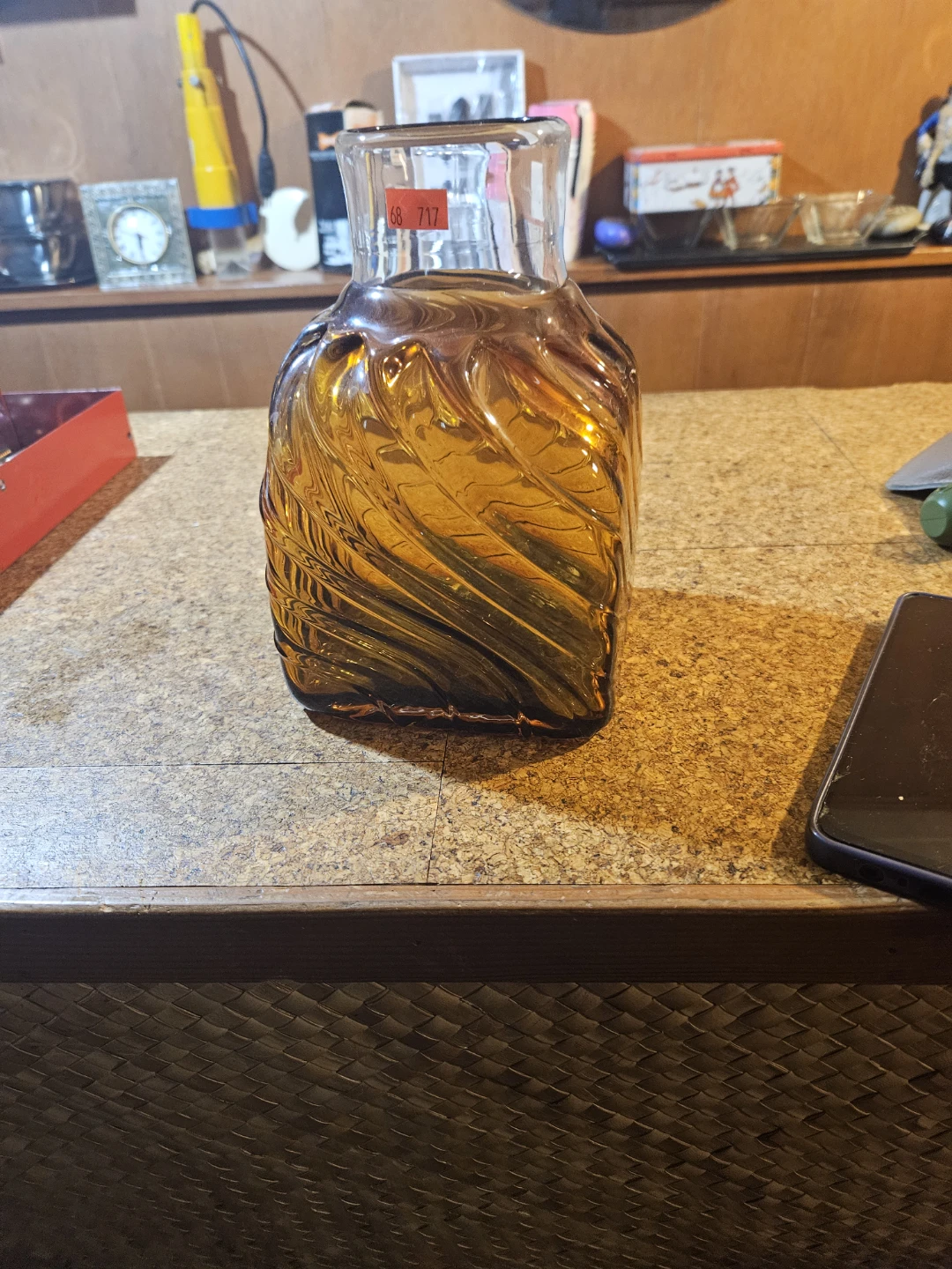 Amber Swirl Glass Vase - photo 2