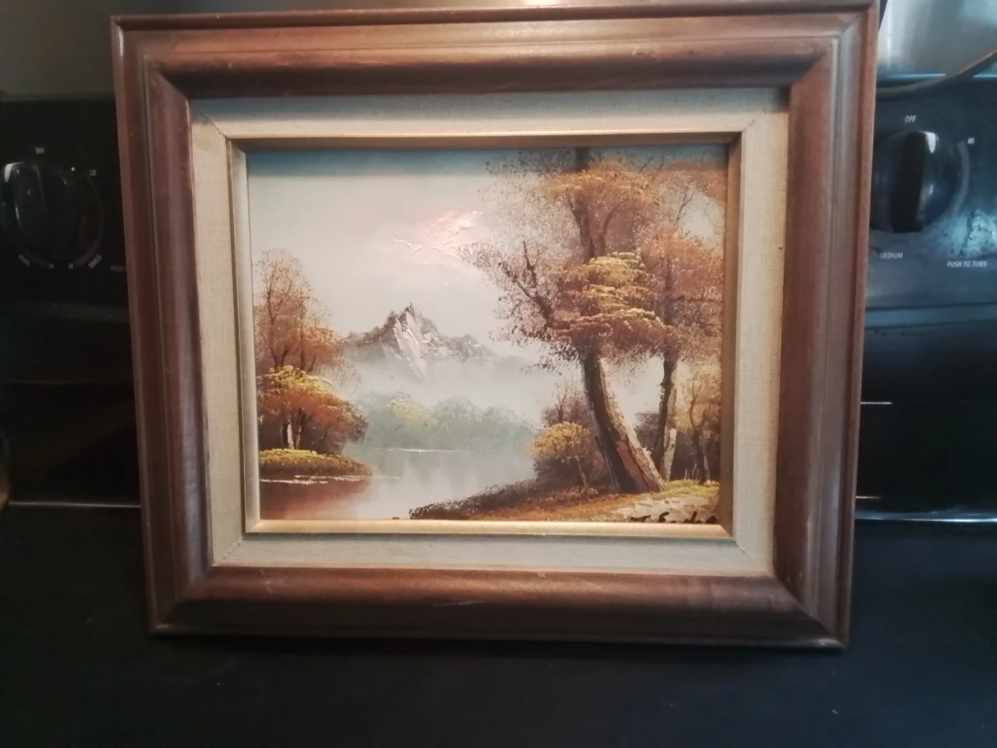 Signed Framed Landscape Oil Painting 14.75x12.75