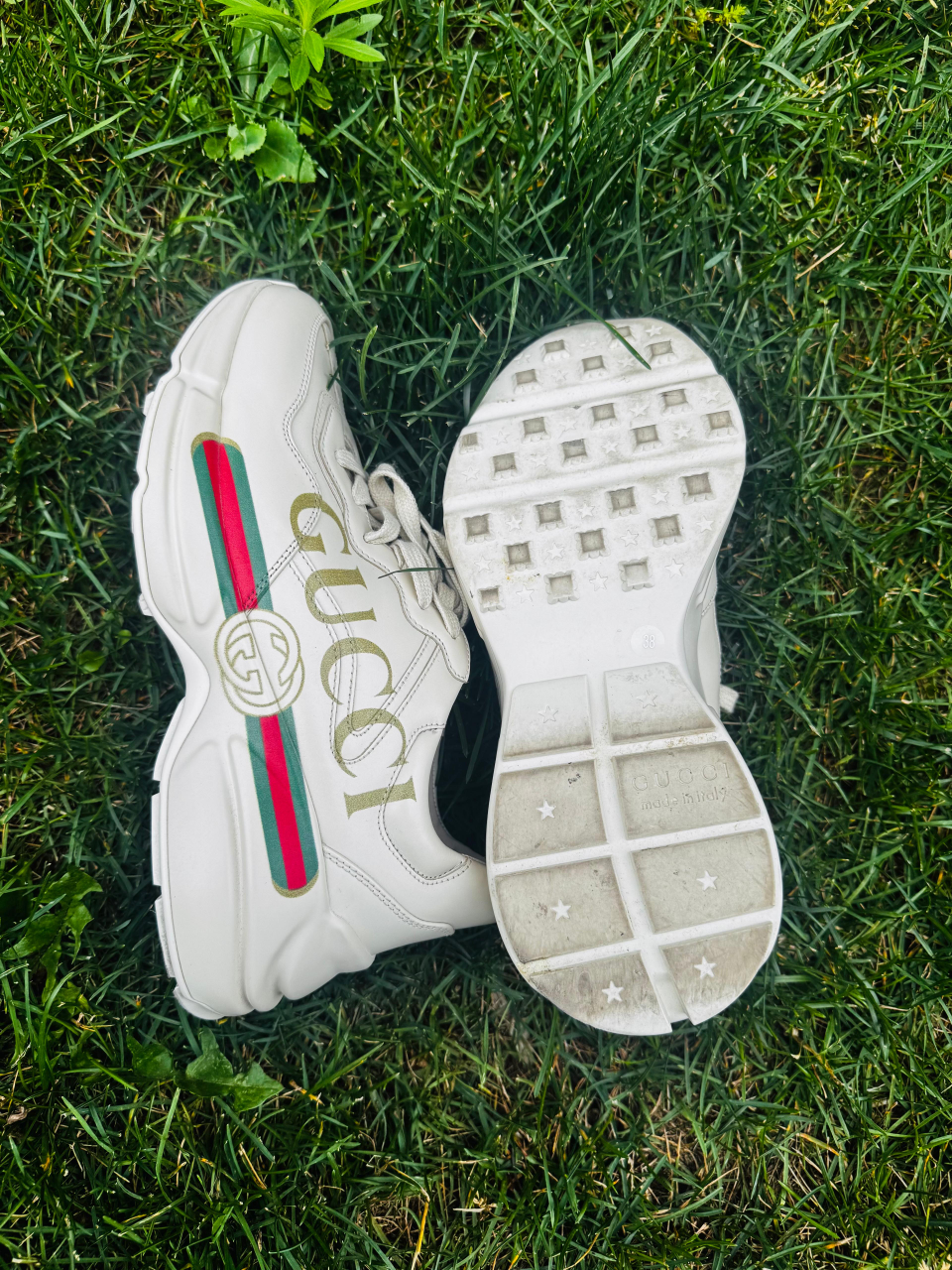 Women's Rhyton Gucci logo leather sneaker - photo 3
