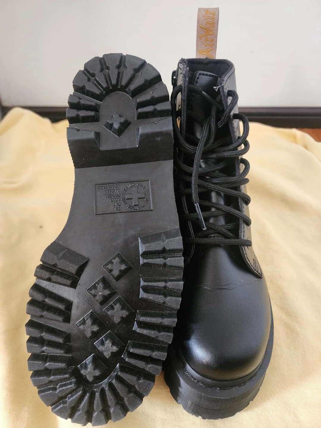 Dr. Martens Black Faux Leather Platform Boots - photo 4