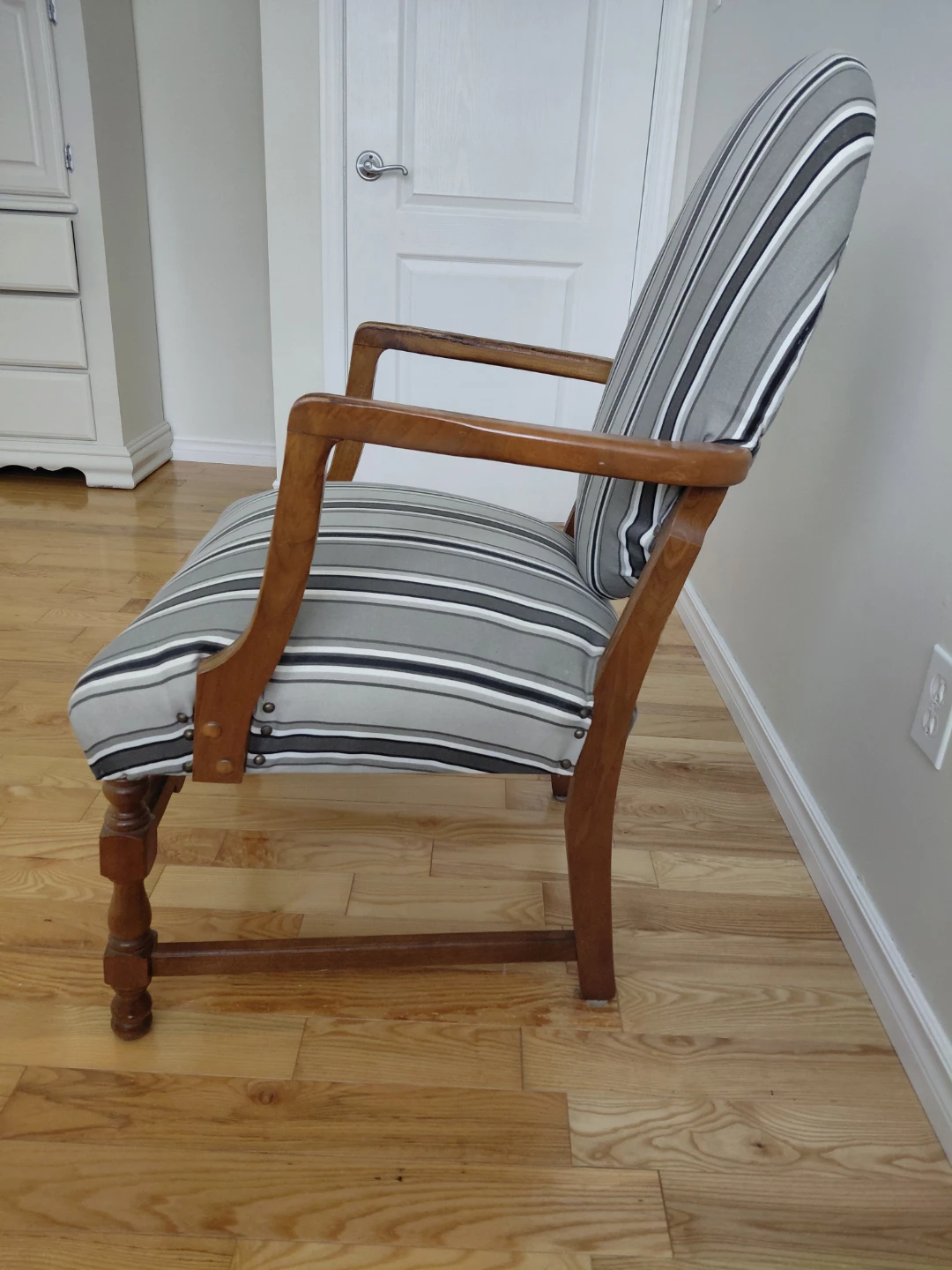 Armchair with Striped Upholstery