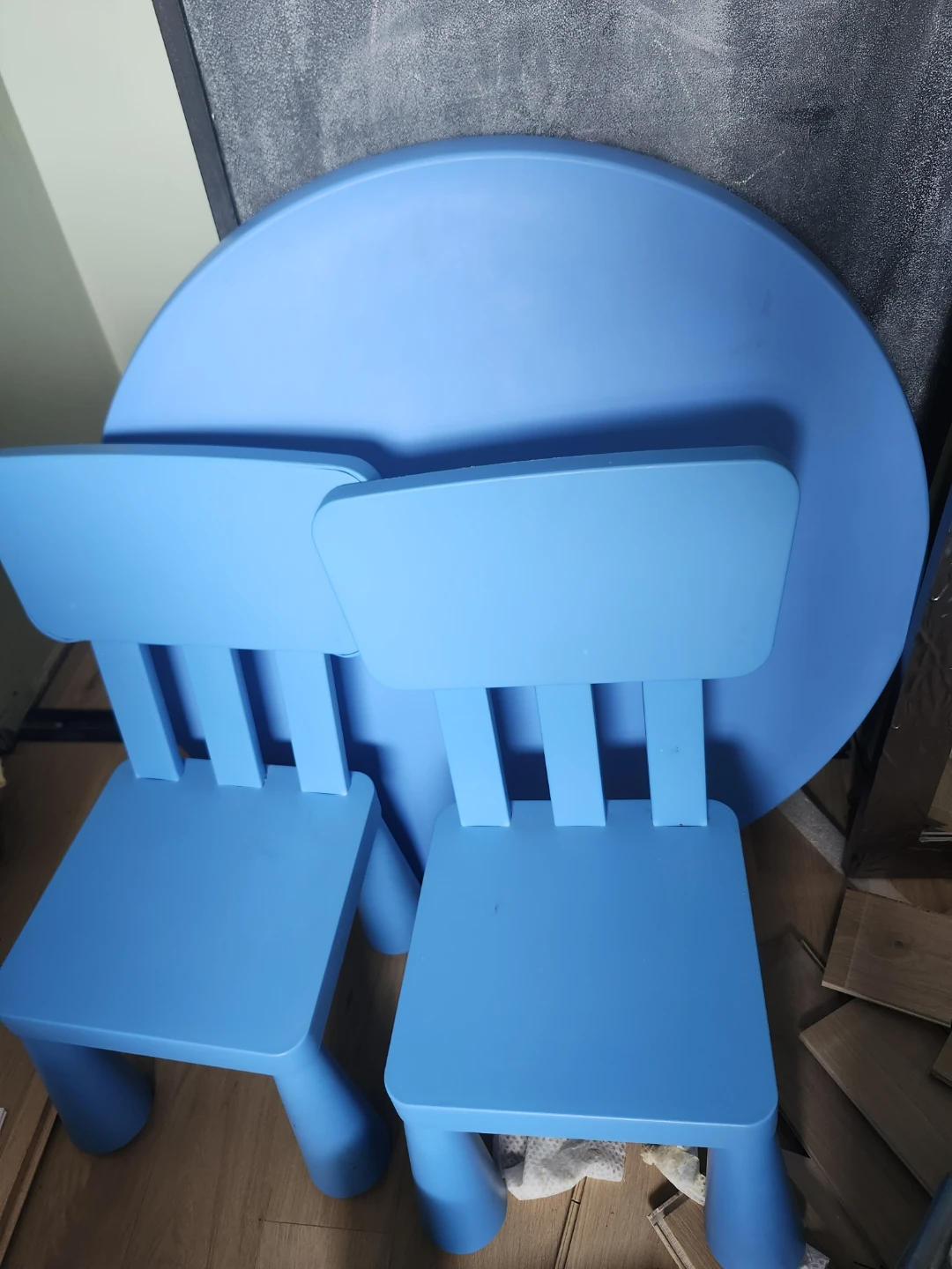 IKEA Mammut Blue Kids Table and 4 Chairs Set
