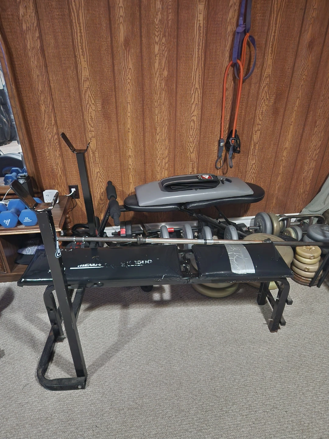 Weight Bench with Dumbbells and Resistance Bands - photo 2