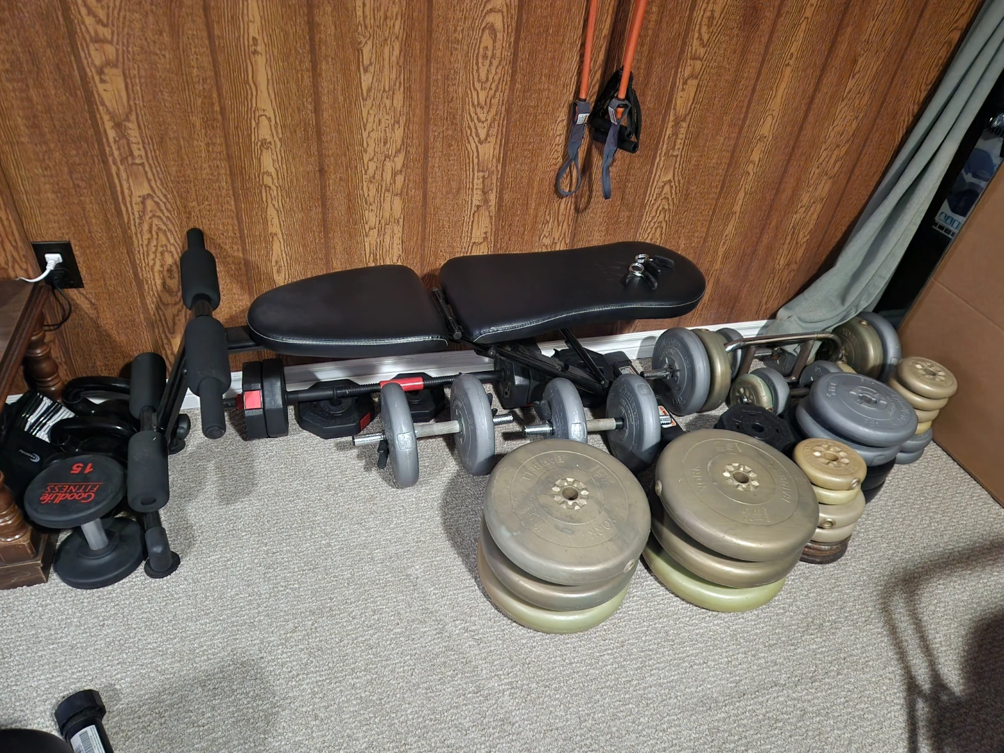 Weight Bench with Dumbbells and Resistance Bands - photo 3