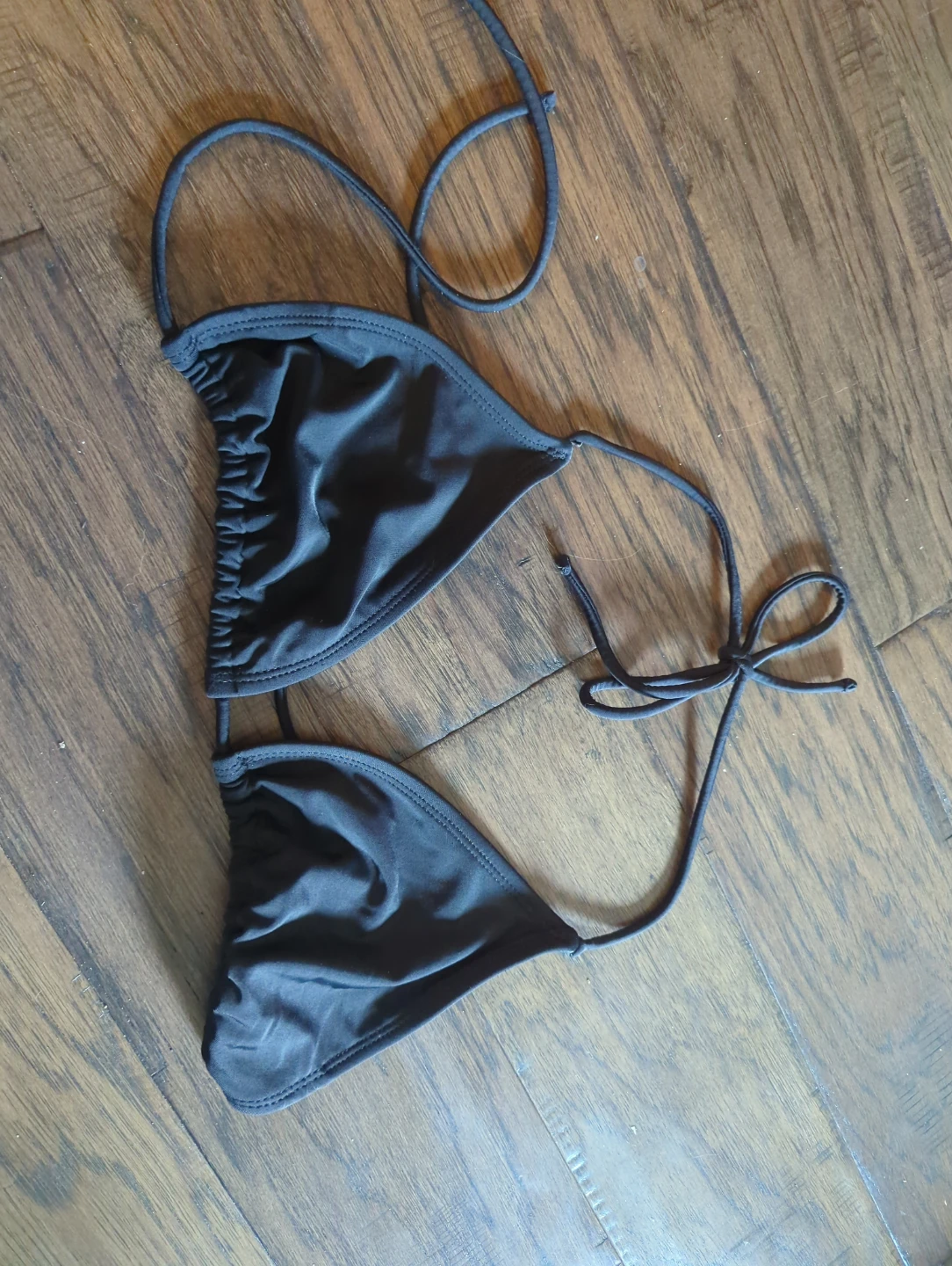 Black String Bikini Top large
