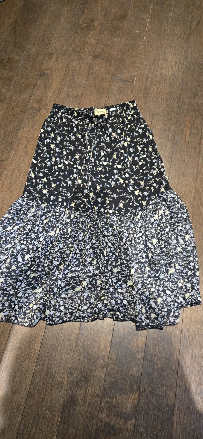 Black Floral Maxi Skirt