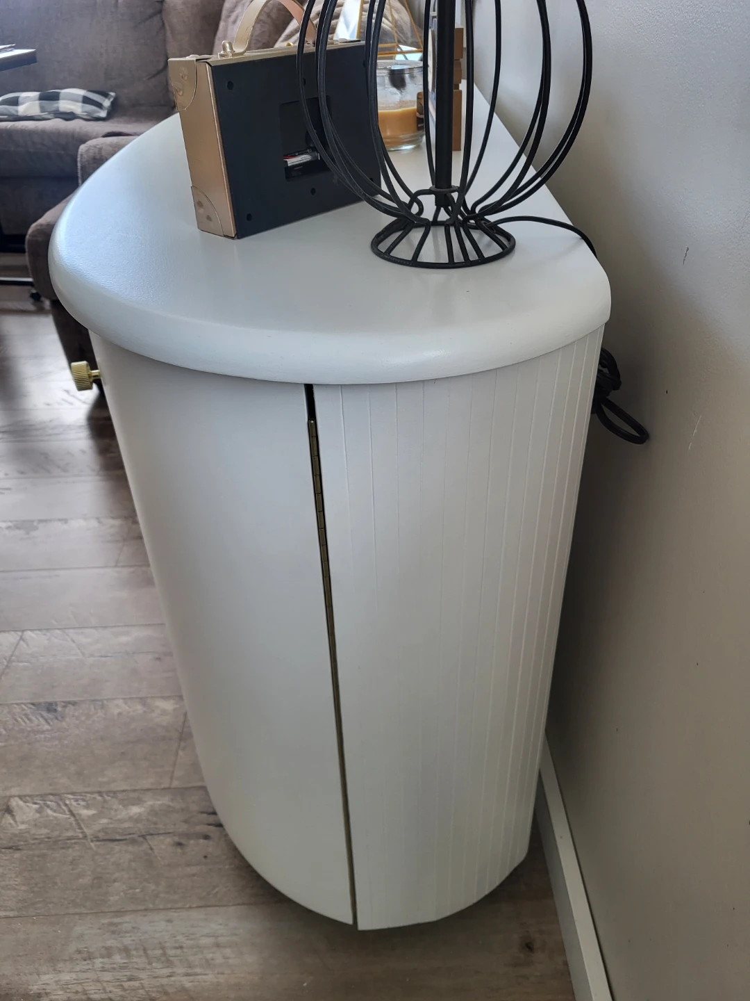 White Curved Dresser with Gold Hardware - photo 4
