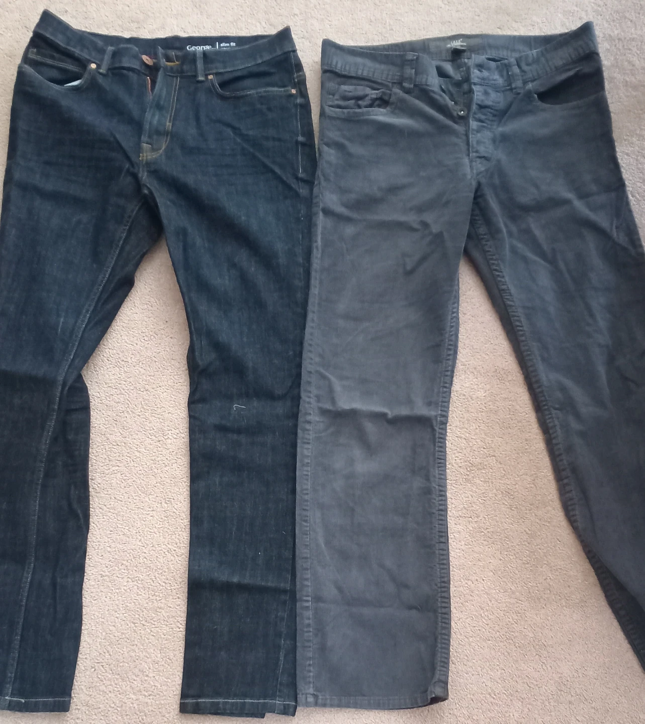 Men's George Slim Fit & L.O.G.C. Grey Corduroy Pants