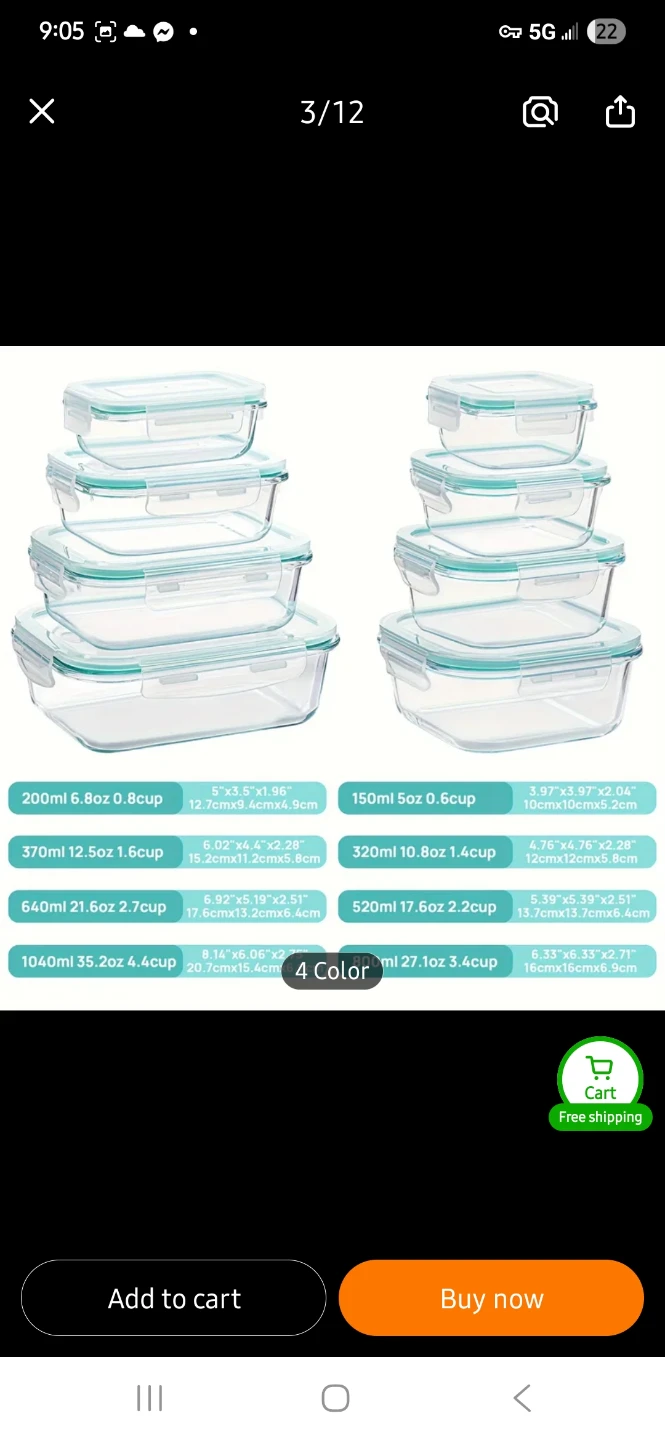 NEW Glass Food Storage Containers with Lids - 8 Pack - photo 2