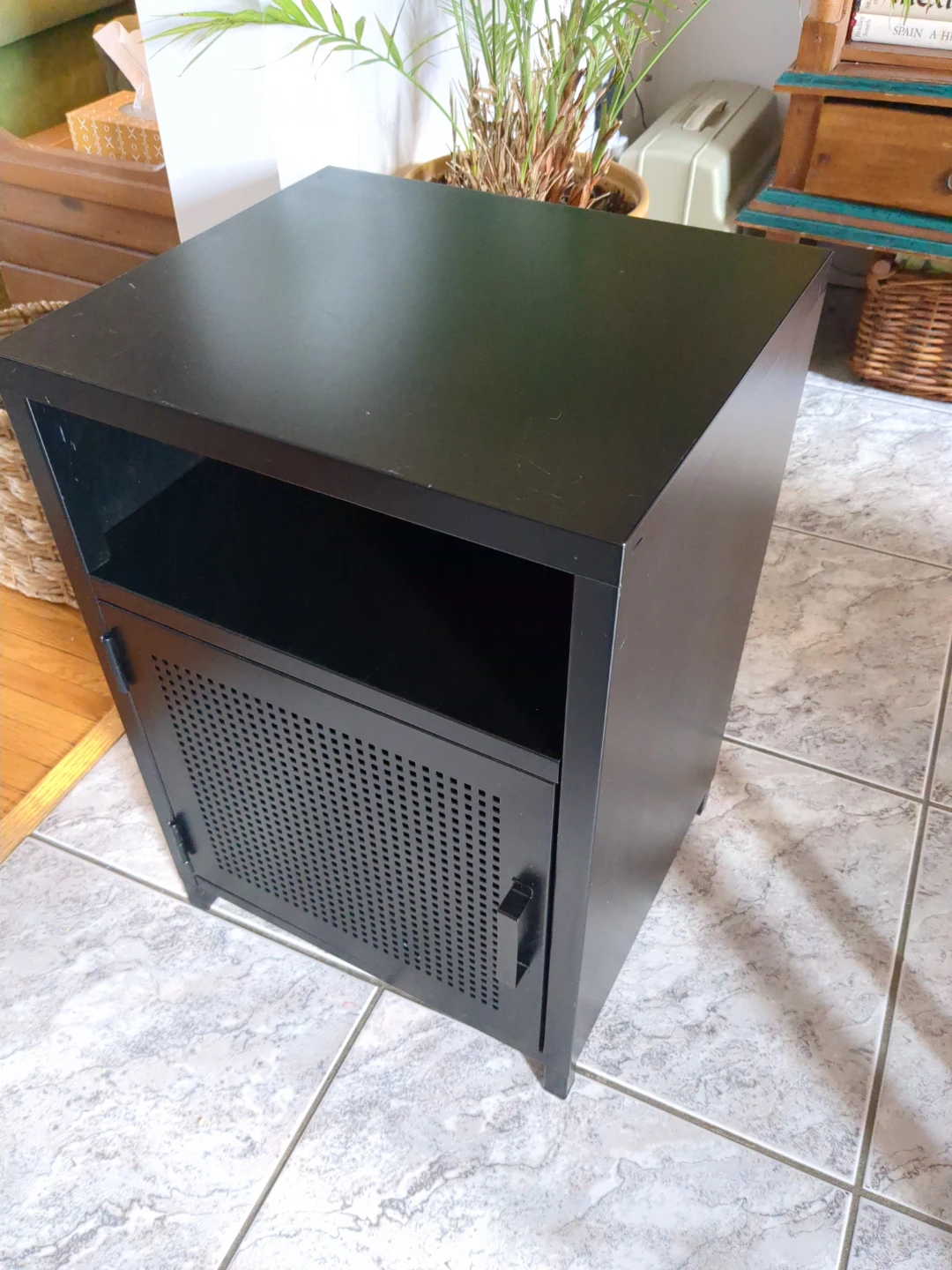 Black Metal Side Table/ Storage Cabinet - photo 3