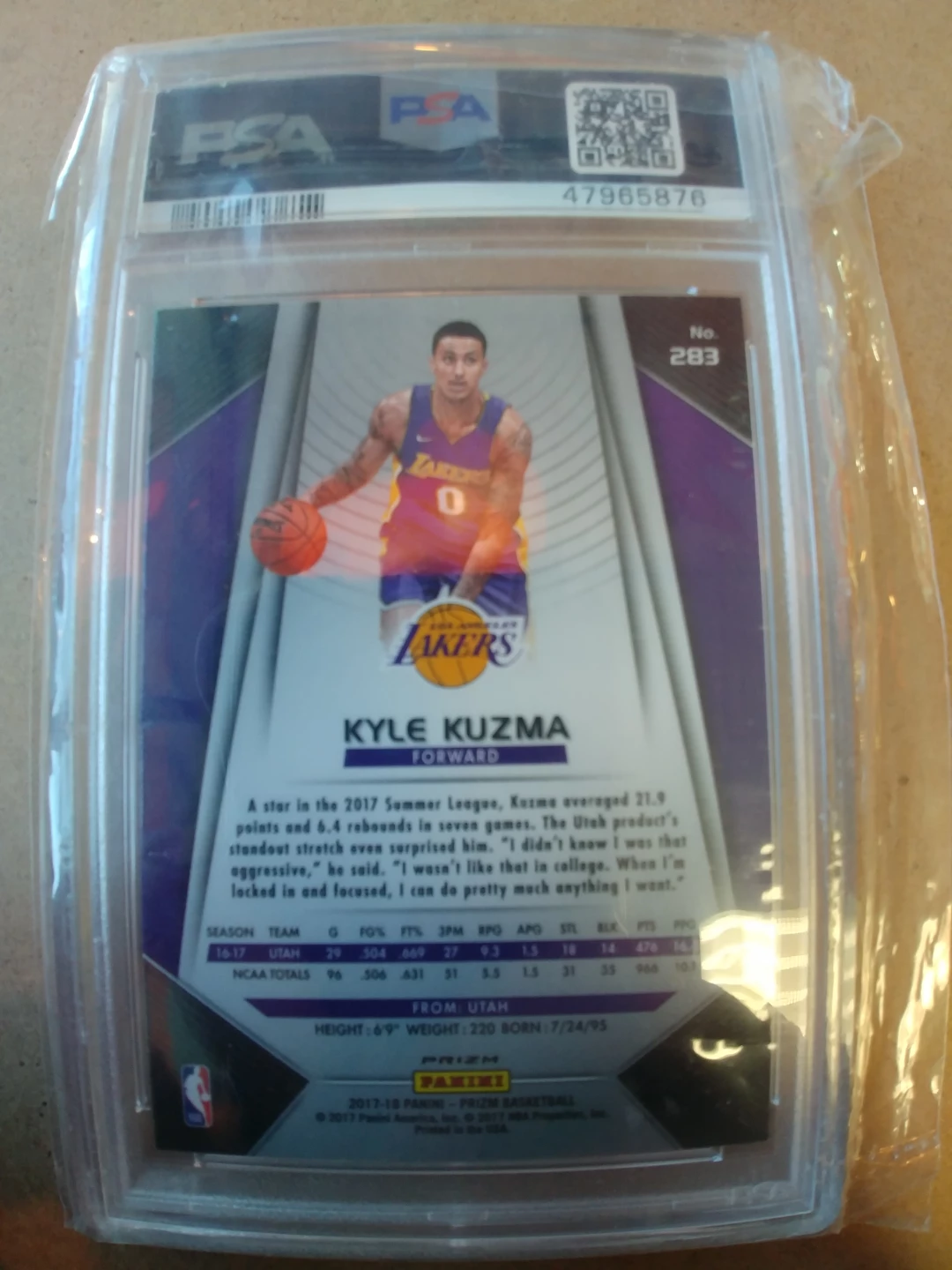 Kyle Kuzma Rookie Silver Prizm - photo 2