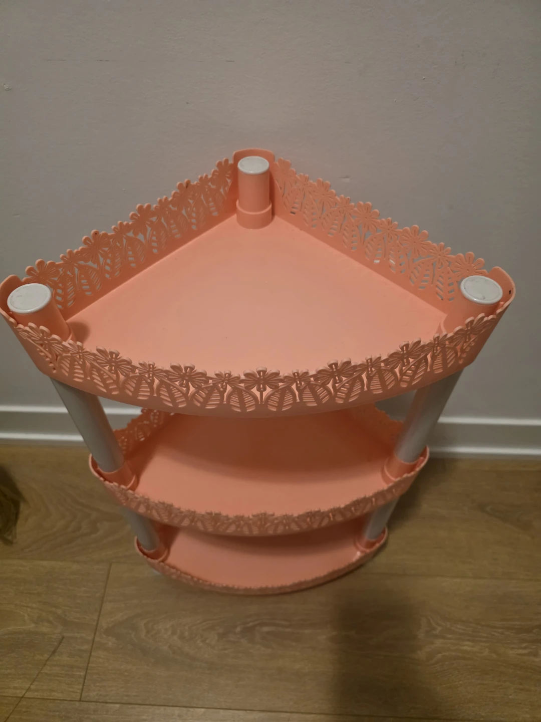 3-Tier Pink Corner Shelf Unit