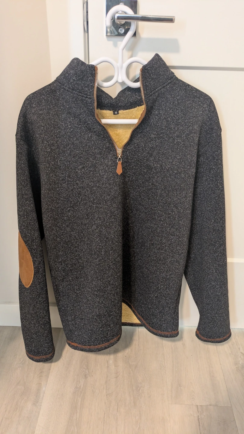Men's Fleece Lined Pullover Sweater - Size Medium