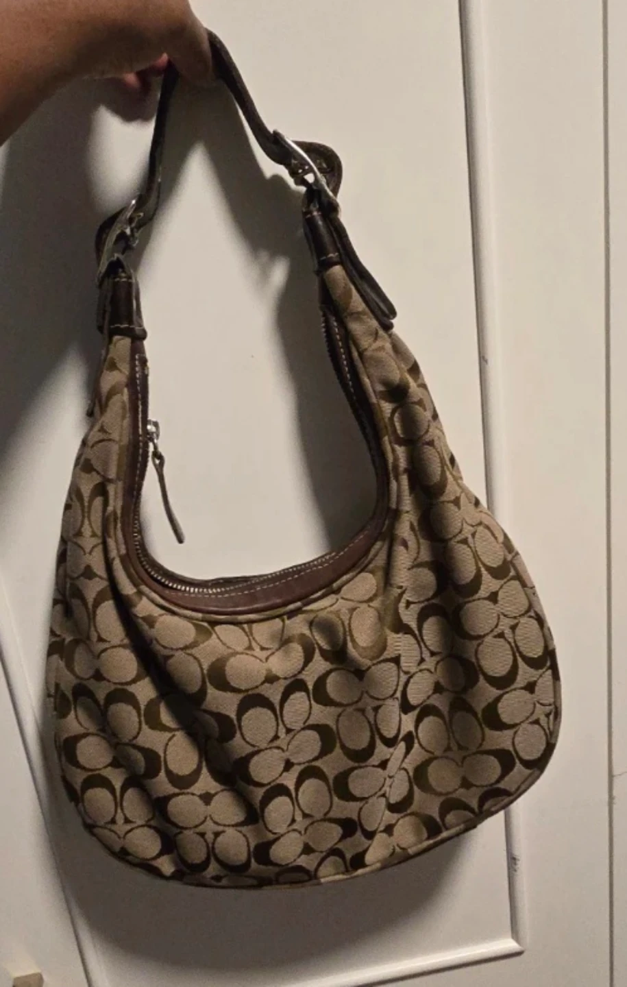 Coach Signature Monogram Hobo Shoulder Bag - photo 3