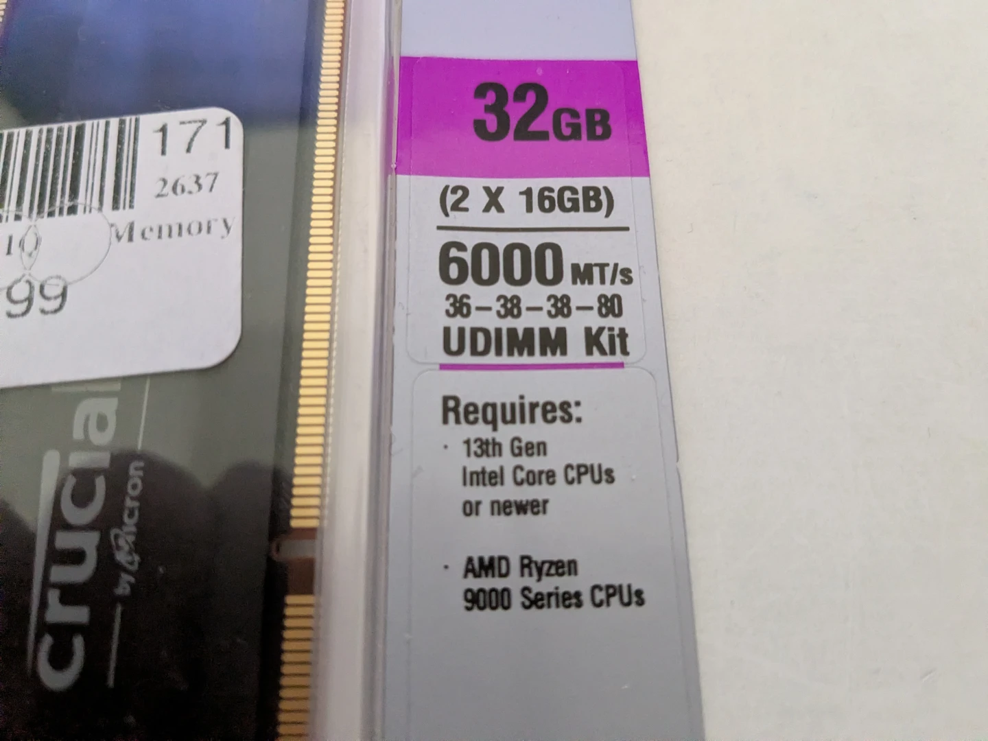 Crucial DDR5 32GB (2 x 16GB) 6000 MT/s UDIMM Kit - photo 4