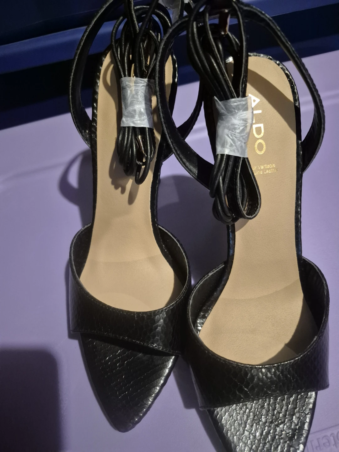 ALDO Black Faux Snake Print Stiletto Heels - photo 4