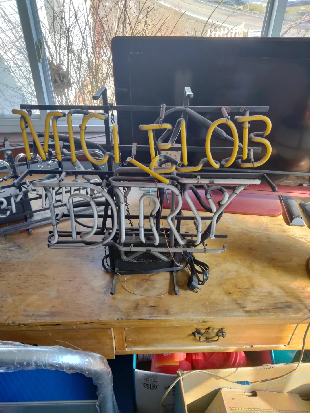 Antique Michelob dry neon