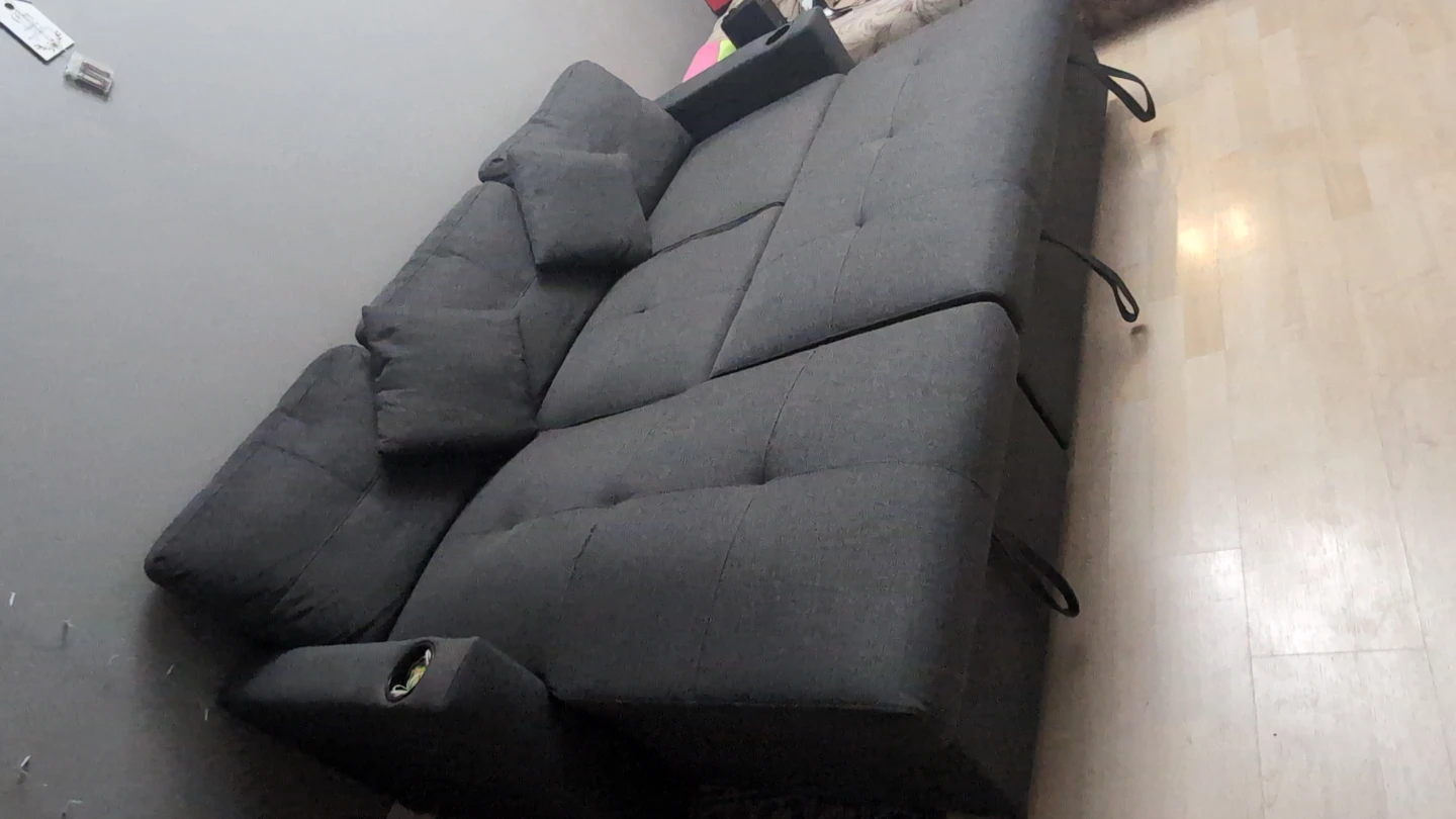 Grey Sectional Sofa Bed with Storage - photo 3