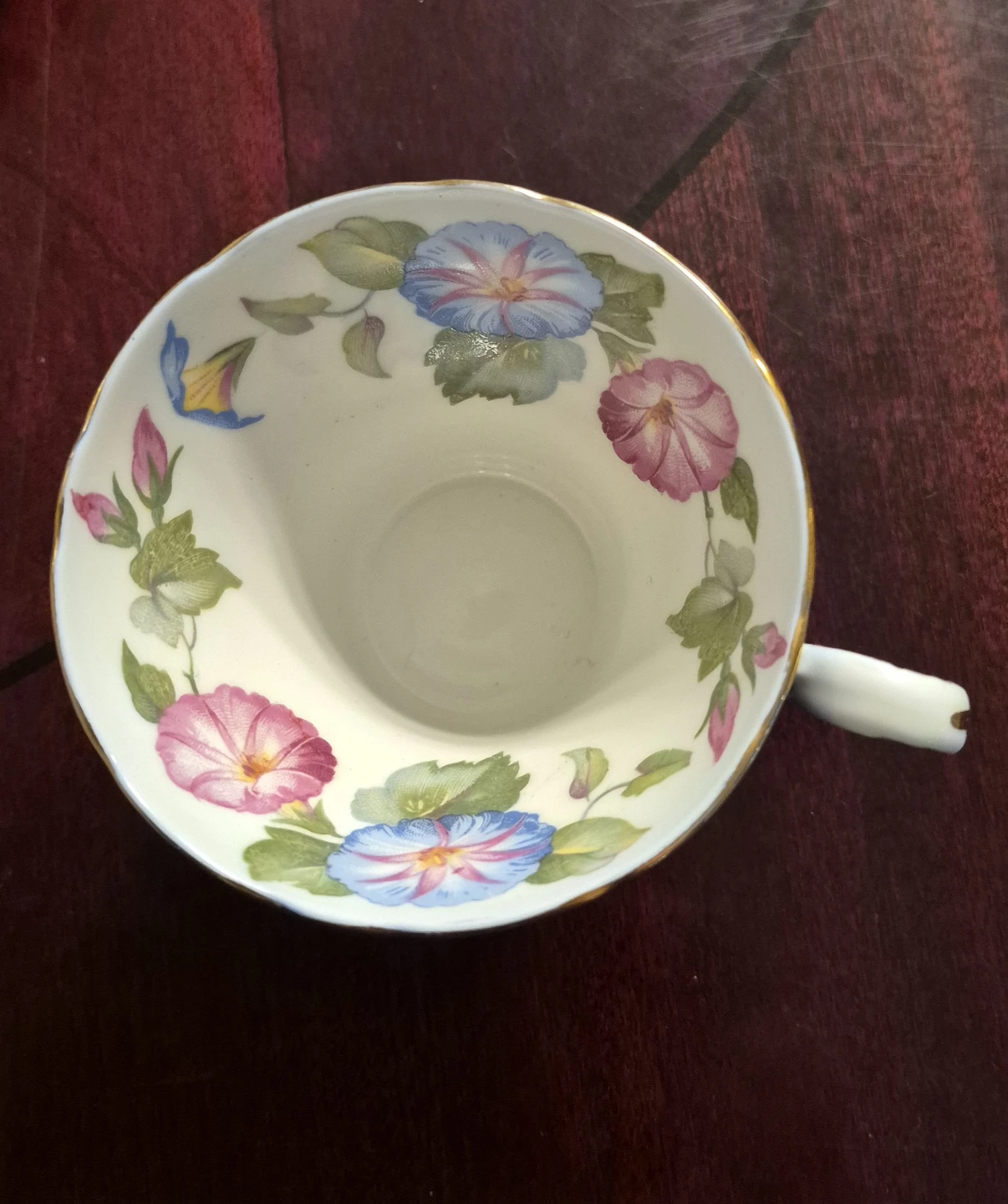 Aynsley England  Morning Glory teacup & saucer - photo 4