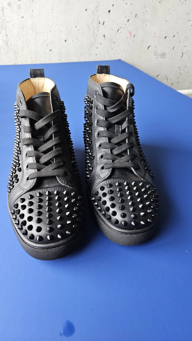 Christian Louboutin Black Studded High-Top Sneakers - photo 4