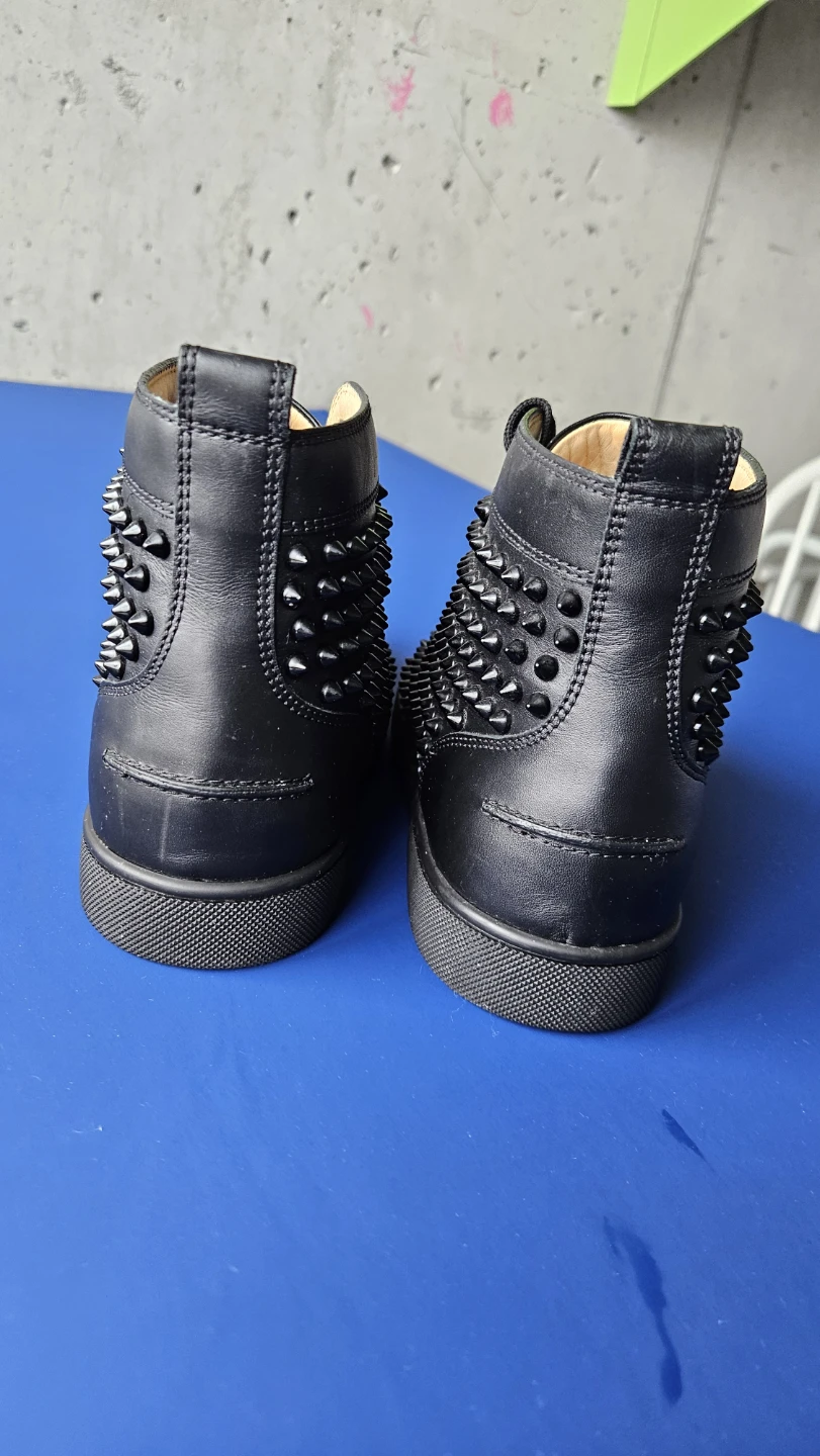 Christian Louboutin Black Studded High-Top Sneakers - photo 5