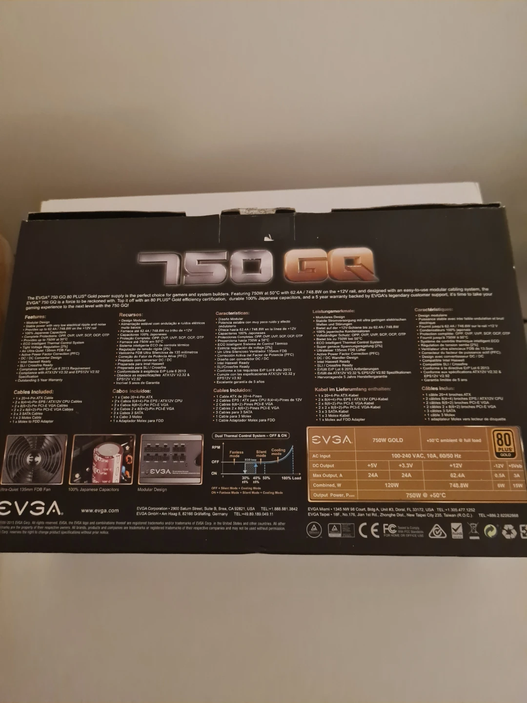 EVGA 750 GQ 750W Gold Power Supply